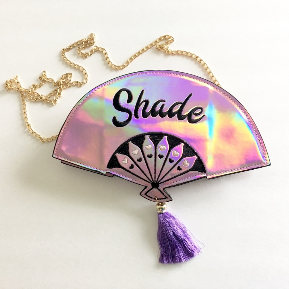 Throwing Shade Pink Fan Holographic Crossbody Bag - Picture 3 of 8